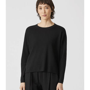 Eileen Fisher Box Top Wool Blend Sweater Size L
